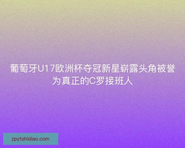 葡萄牙U17欧洲杯夺冠新星崭露头角被誉为真正的C罗接班人 葡萄牙U17欧洲杯夺冠新星崭露头角被誉为真正的C罗接班人