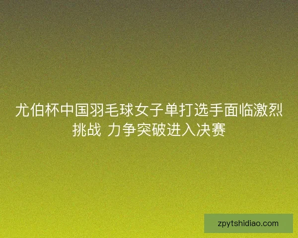 尤伯杯中国羽毛球女子单打选手面临激烈挑战 力争突破进入决赛 尤伯杯中国羽毛球女子单打选手面临激烈挑战 力争突破进入决赛