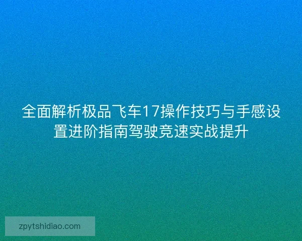 全面解析极品飞车17操作技巧与手感设置进阶指南驾驶竞速实战提升 全面解析极品飞车17操作技巧与手感设置进阶指南驾驶竞速实战提升